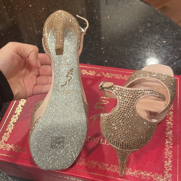 Rene Caovilla 130 MM Crystal Embellished Satin Platform Sandals - Picture 9 of 16